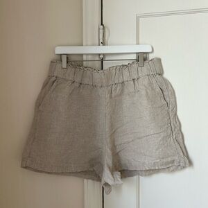 J. Crew Linen Taupe Shorts in Size L